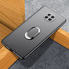 Funda Dura Plastico Rigida Carcasa Mate con Magnetico Anillo de dedo Soporte para Xiaomi Redmi Note 9T 5G Negro