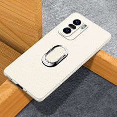 Funda Dura Plastico Rigida Carcasa Mate con Magnetico Anillo de dedo Soporte S01 para Xiaomi Poco F3 5G Blanco