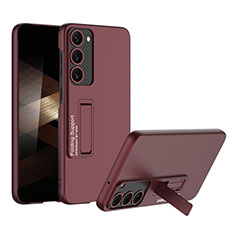 Funda Dura Plastico Rigida Carcasa Mate con Soporte AC1 para Samsung Galaxy S24 5G Rojo