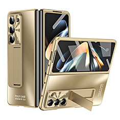 Funda Dura Plastico Rigida Carcasa Mate con Soporte ZL1 para Samsung Galaxy Z Fold5 5G Oro