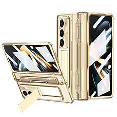 Funda Dura Plastico Rigida Carcasa Mate con Soporte ZL6 para Samsung Galaxy Z Fold5 5G Oro