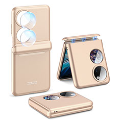 Funda Dura Plastico Rigida Carcasa Mate Frontal y Trasera 360 Grados AC3 para Huawei P50 Pocket Oro