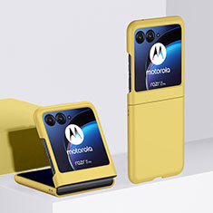 Funda Dura Plastico Rigida Carcasa Mate Frontal y Trasera 360 Grados BH1 para Motorola Moto Razr 40 Ultra 5G Amarillo
