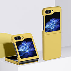 Funda Dura Plastico Rigida Carcasa Mate Frontal y Trasera 360 Grados BH3 para Samsung Galaxy Z Flip5 5G Amarillo
