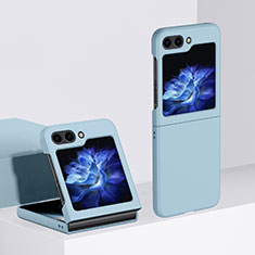 Funda Dura Plastico Rigida Carcasa Mate Frontal y Trasera 360 Grados BH3 para Samsung Galaxy Z Flip5 5G Azul Cielo
