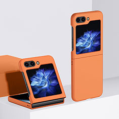 Funda Dura Plastico Rigida Carcasa Mate Frontal y Trasera 360 Grados BH3 para Samsung Galaxy Z Flip5 5G Naranja