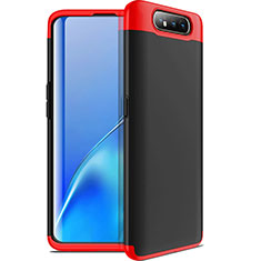 Funda Dura Plastico Rigida Carcasa Mate Frontal y Trasera 360 Grados C01 para Samsung Galaxy A90 4G Rojo y Negro