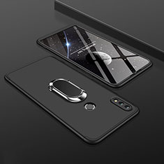 Funda Dura Plastico Rigida Carcasa Mate Frontal y Trasera 360 Grados con Anillo de dedo Soporte para Huawei Enjoy 9 Plus Negro