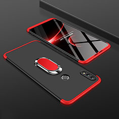 Funda Dura Plastico Rigida Carcasa Mate Frontal y Trasera 360 Grados con Anillo de dedo Soporte para Huawei Enjoy 9 Plus Rojo y Negro