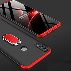 Funda Dura Plastico Rigida Carcasa Mate Frontal y Trasera 360 Grados con Anillo de dedo Soporte para Huawei Honor 10 Lite Rojo y Negro