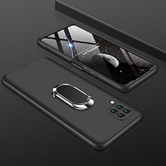 Funda Dura Plastico Rigida Carcasa Mate Frontal y Trasera 360 Grados con Anillo de dedo Soporte para Huawei Nova 7i Negro