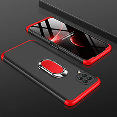 Funda Dura Plastico Rigida Carcasa Mate Frontal y Trasera 360 Grados con Anillo de dedo Soporte para Huawei Nova 7i Rojo y Negro