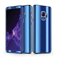 Funda Dura Plastico Rigida Carcasa Mate Frontal y Trasera 360 Grados Cover para Samsung Galaxy S9 Azul
