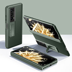 Funda Dura Plastico Rigida Carcasa Mate Frontal y Trasera 360 Grados GK4 para Huawei Honor Magic V2 5G Verde