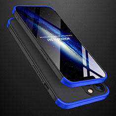Funda Dura Plastico Rigida Carcasa Mate Frontal y Trasera 360 Grados M01 para Apple iPhone 14 Azul y Negro