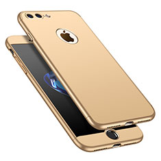 Funda Dura Plastico Rigida Carcasa Mate Frontal y Trasera 360 Grados M01 para Apple iPhone 7 Plus Oro
