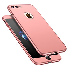Funda Dura Plastico Rigida Carcasa Mate Frontal y Trasera 360 Grados M01 para Apple iPhone 7 Plus Oro Rosa