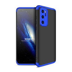 Funda Dura Plastico Rigida Carcasa Mate Frontal y Trasera 360 Grados M01 para Huawei P40 Azul y Negro