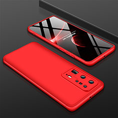 Funda Dura Plastico Rigida Carcasa Mate Frontal y Trasera 360 Grados M01 para Huawei P40 Pro+ Plus Rojo