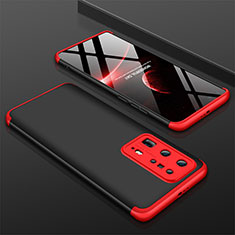 Funda Dura Plastico Rigida Carcasa Mate Frontal y Trasera 360 Grados M01 para Huawei P40 Pro+ Plus Rojo y Negro