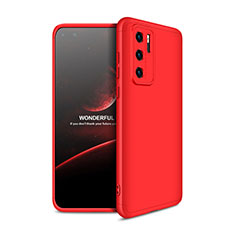 Funda Dura Plastico Rigida Carcasa Mate Frontal y Trasera 360 Grados M01 para Huawei P40 Rojo