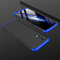 Funda Dura Plastico Rigida Carcasa Mate Frontal y Trasera 360 Grados M01 para Oppo Reno4 4G Azul y Negro