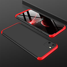 Funda Dura Plastico Rigida Carcasa Mate Frontal y Trasera 360 Grados M01 para Realme C11 Rojo y Negro