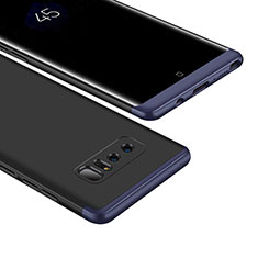Funda Dura Plastico Rigida Carcasa Mate Frontal y Trasera 360 Grados M01 para Samsung Galaxy Note 8 Duos N950F Azul y Negro