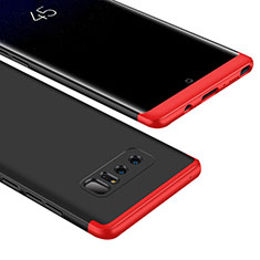 Funda Dura Plastico Rigida Carcasa Mate Frontal y Trasera 360 Grados M01 para Samsung Galaxy Note 8 Rojo y Negro