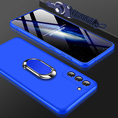 Funda Dura Plastico Rigida Carcasa Mate Frontal y Trasera 360 Grados M01 para Samsung Galaxy S21 FE 5G Azul