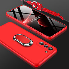 Funda Dura Plastico Rigida Carcasa Mate Frontal y Trasera 360 Grados M01 para Samsung Galaxy S21 Plus 5G Rojo