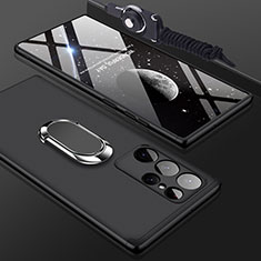 Funda Dura Plastico Rigida Carcasa Mate Frontal y Trasera 360 Grados M01 para Samsung Galaxy S21 Ultra 5G Negro