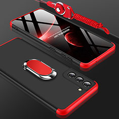 Funda Dura Plastico Rigida Carcasa Mate Frontal y Trasera 360 Grados M01 para Samsung Galaxy S22 5G Rojo y Negro