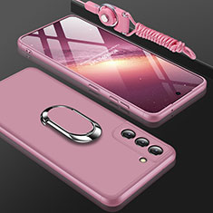 Funda Dura Plastico Rigida Carcasa Mate Frontal y Trasera 360 Grados M01 para Samsung Galaxy S23 5G Oro Rosa