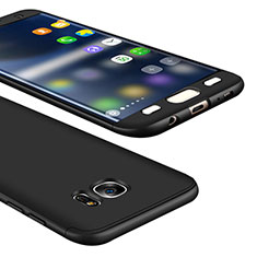 Funda Dura Plastico Rigida Carcasa Mate Frontal y Trasera 360 Grados M01 para Samsung Galaxy S7 Edge G935F Negro