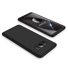 Funda Dura Plastico Rigida Carcasa Mate Frontal y Trasera 360 Grados M01 para Samsung Galaxy S8 Plus Negro