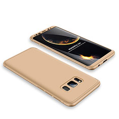 Funda Dura Plastico Rigida Carcasa Mate Frontal y Trasera 360 Grados M01 para Samsung Galaxy S8 Plus Oro