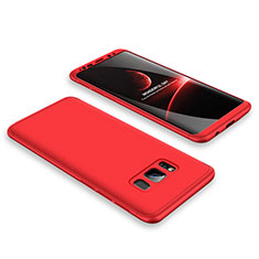 Funda Dura Plastico Rigida Carcasa Mate Frontal y Trasera 360 Grados M01 para Samsung Galaxy S8 Plus Rojo