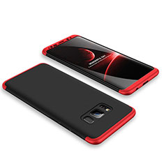 Funda Dura Plastico Rigida Carcasa Mate Frontal y Trasera 360 Grados M01 para Samsung Galaxy S8 Plus Rojo y Negro