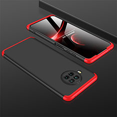 Funda Dura Plastico Rigida Carcasa Mate Frontal y Trasera 360 Grados M01 para Xiaomi Mi 10T Lite 5G Rojo y Negro