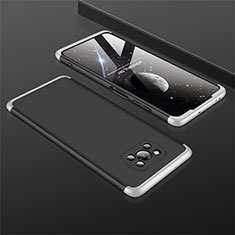 Funda Dura Plastico Rigida Carcasa Mate Frontal y Trasera 360 Grados M01 para Xiaomi Poco X3 NFC Plata y Negro
