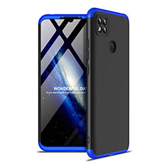 Funda Dura Plastico Rigida Carcasa Mate Frontal y Trasera 360 Grados M01 para Xiaomi Redmi 9 India Azul y Negro