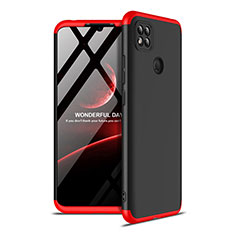 Funda Dura Plastico Rigida Carcasa Mate Frontal y Trasera 360 Grados M01 para Xiaomi Redmi 9 India Rojo y Negro