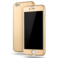 Funda Dura Plastico Rigida Carcasa Mate Frontal y Trasera 360 Grados M02 para Apple iPhone 6 Plus Oro
