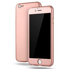 Funda Dura Plastico Rigida Carcasa Mate Frontal y Trasera 360 Grados M02 para Apple iPhone 6 Plus Oro Rosa