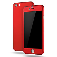 Funda Dura Plastico Rigida Carcasa Mate Frontal y Trasera 360 Grados M02 para Apple iPhone 6 Plus Rojo