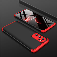 Funda Dura Plastico Rigida Carcasa Mate Frontal y Trasera 360 Grados M02 para Huawei P40 Rojo y Negro