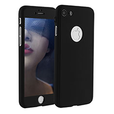 Funda Dura Plastico Rigida Carcasa Mate Frontal y Trasera 360 Grados P01 para Apple iPhone 8 Negro