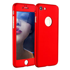 Funda Dura Plastico Rigida Carcasa Mate Frontal y Trasera 360 Grados P01 para Apple iPhone 8 Rojo