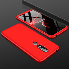 Funda Dura Plastico Rigida Carcasa Mate Frontal y Trasera 360 Grados P01 para Nokia 6.1 Plus Rojo